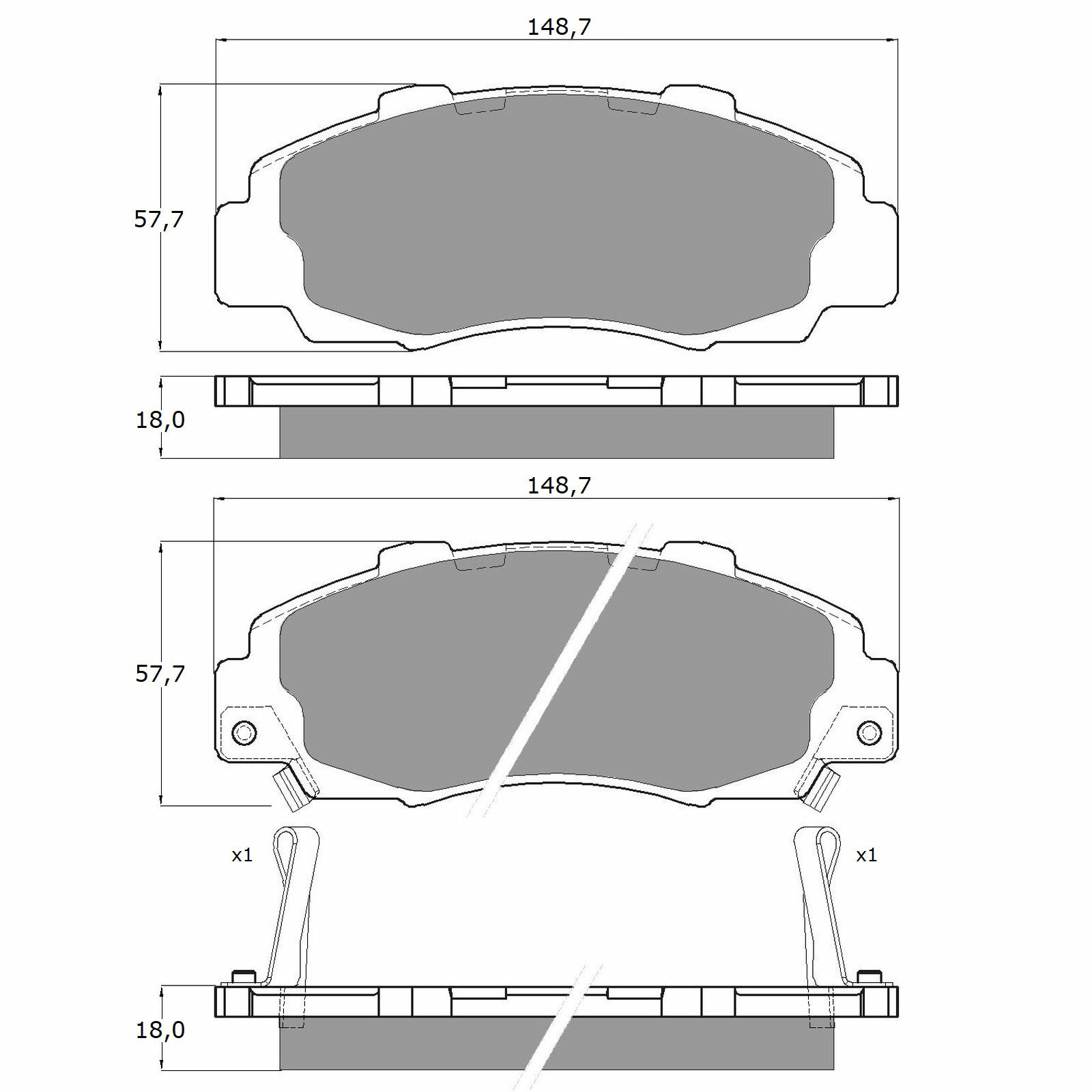 Sada brzdových destiček, kotoučová brzda TOMEX Brakes